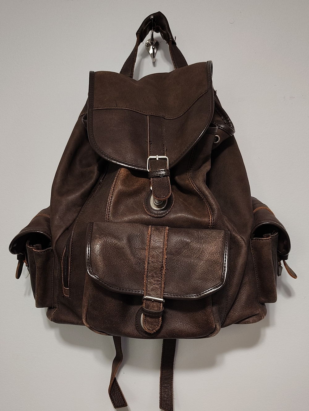 Brown Leather Men’s Backpack - Classic Rustic Style